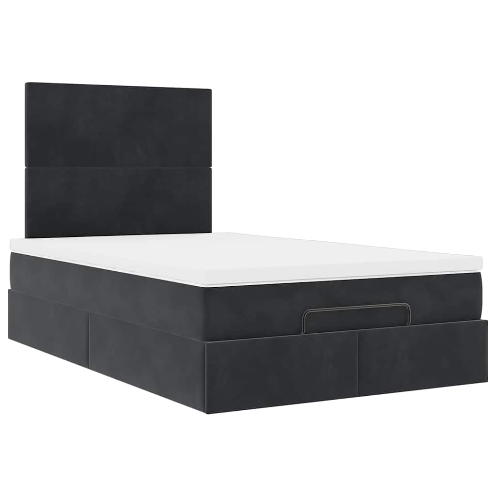 Ottoman bed met matrassen 120x200cm fluweel zwart is nu te koop bij PeponiXL, paradijselijk wonen!
