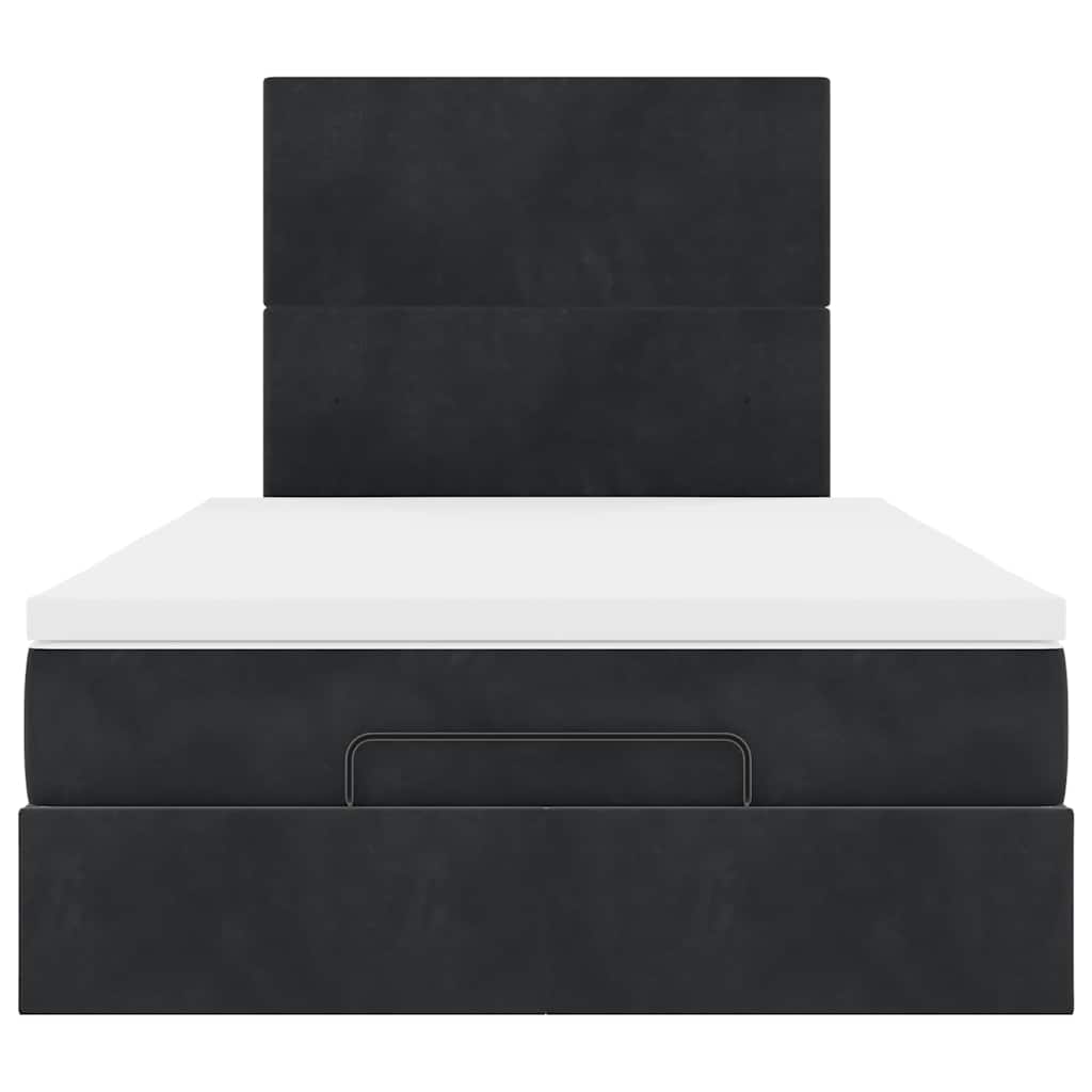 Ottoman bed met matrassen 120x200cm fluweel zwart is nu te koop bij PeponiXL, paradijselijk wonen!
