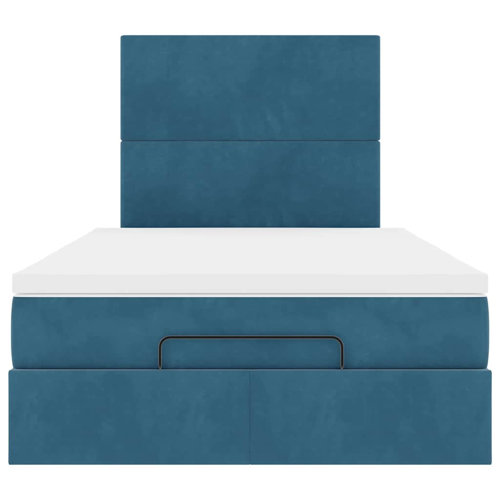 Ottoman bed met matrassen 120x200cm fluweel donkerblauw is nu te koop bij PeponiXL, paradijselijk wonen!