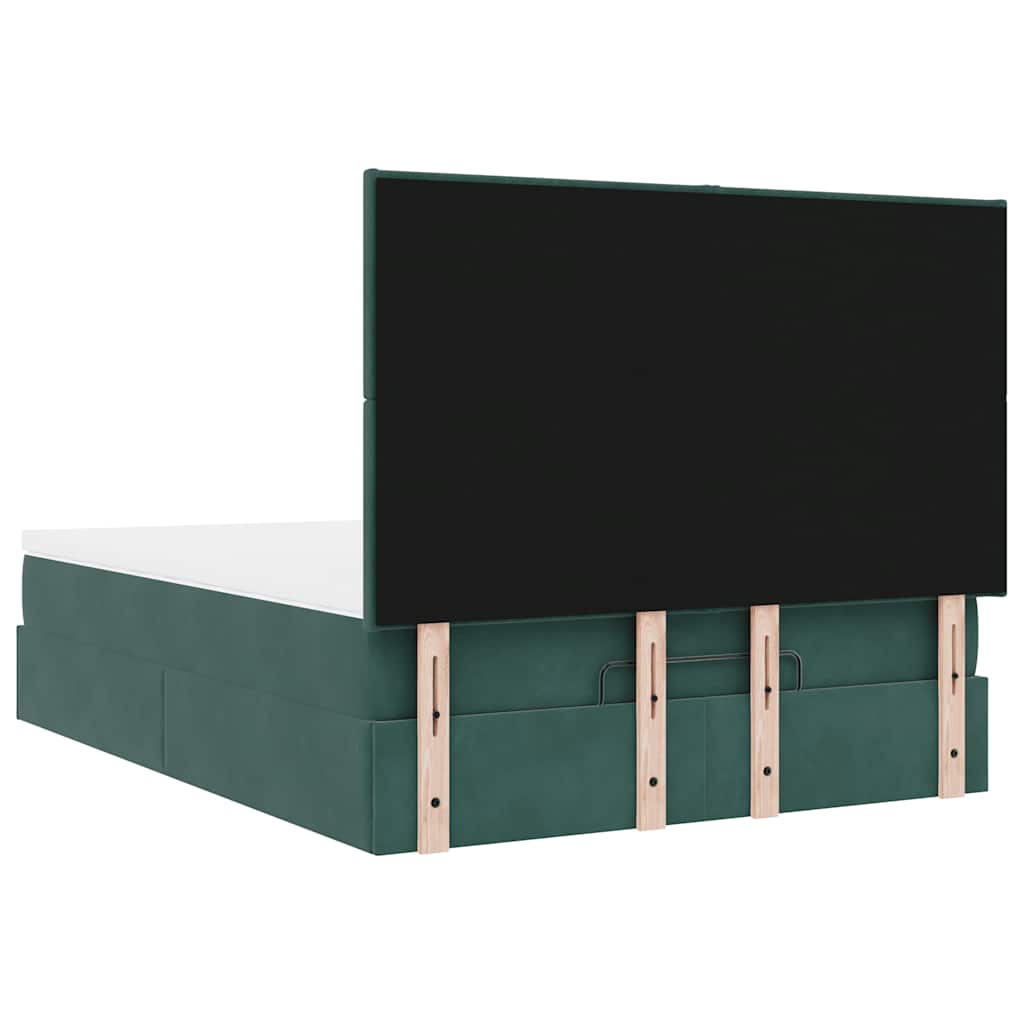 Ottoman bed met matrassen 140x190cm fluweel donkergroen is nu te koop bij PeponiXL, paradijselijk wonen!