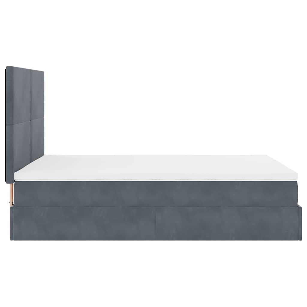 Ottoman bed met matrassen 140x200cm fluweel donkergrijs is nu te koop bij PeponiXL, paradijselijk wonen!