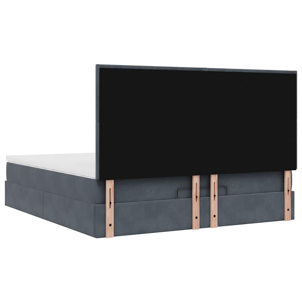 Ottoman bed met matrassen 160x200cm fluweel donkergrijs is nu te koop bij PeponiXL, paradijselijk wonen!