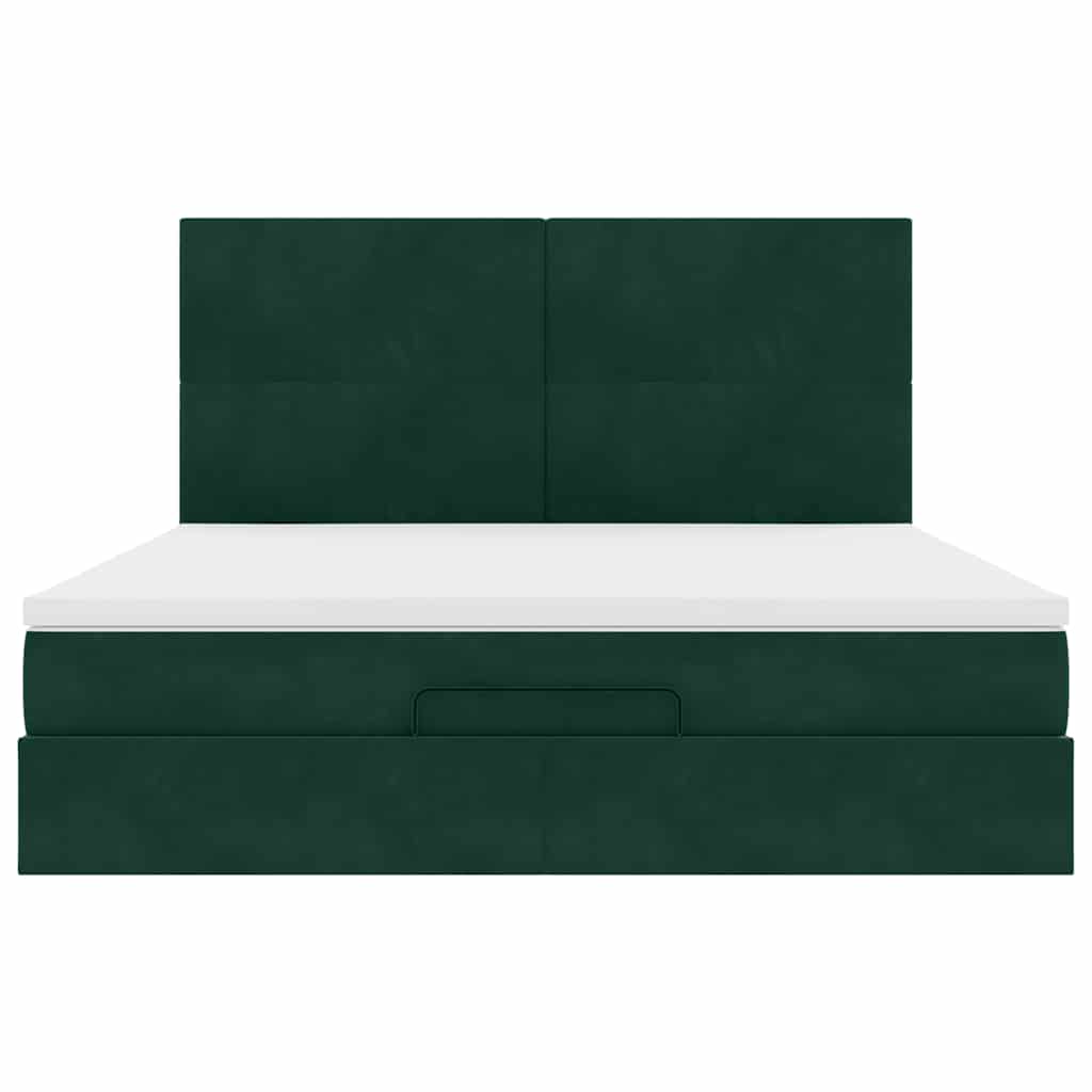 Ottoman bed met matrassen 180x200cm fluweel donkergroen is nu te koop bij PeponiXL, paradijselijk wonen!