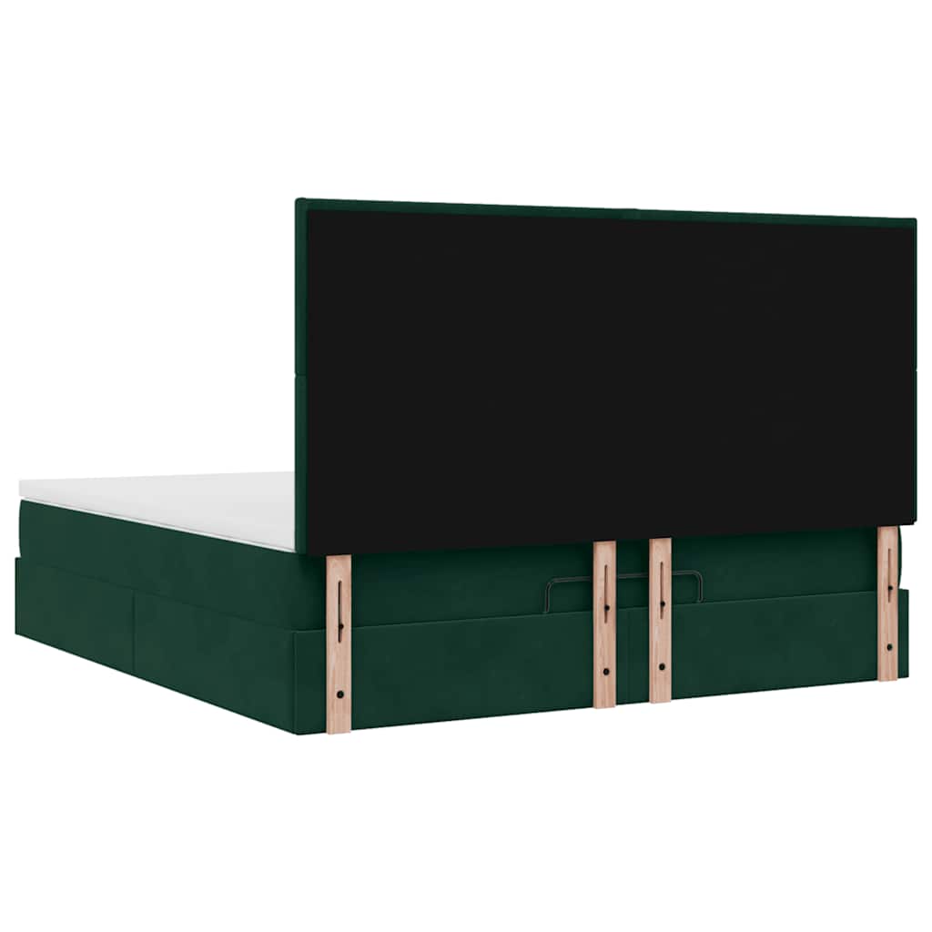 Ottoman bed met matrassen 180x200cm fluweel donkergroen is nu te koop bij PeponiXL, paradijselijk wonen!