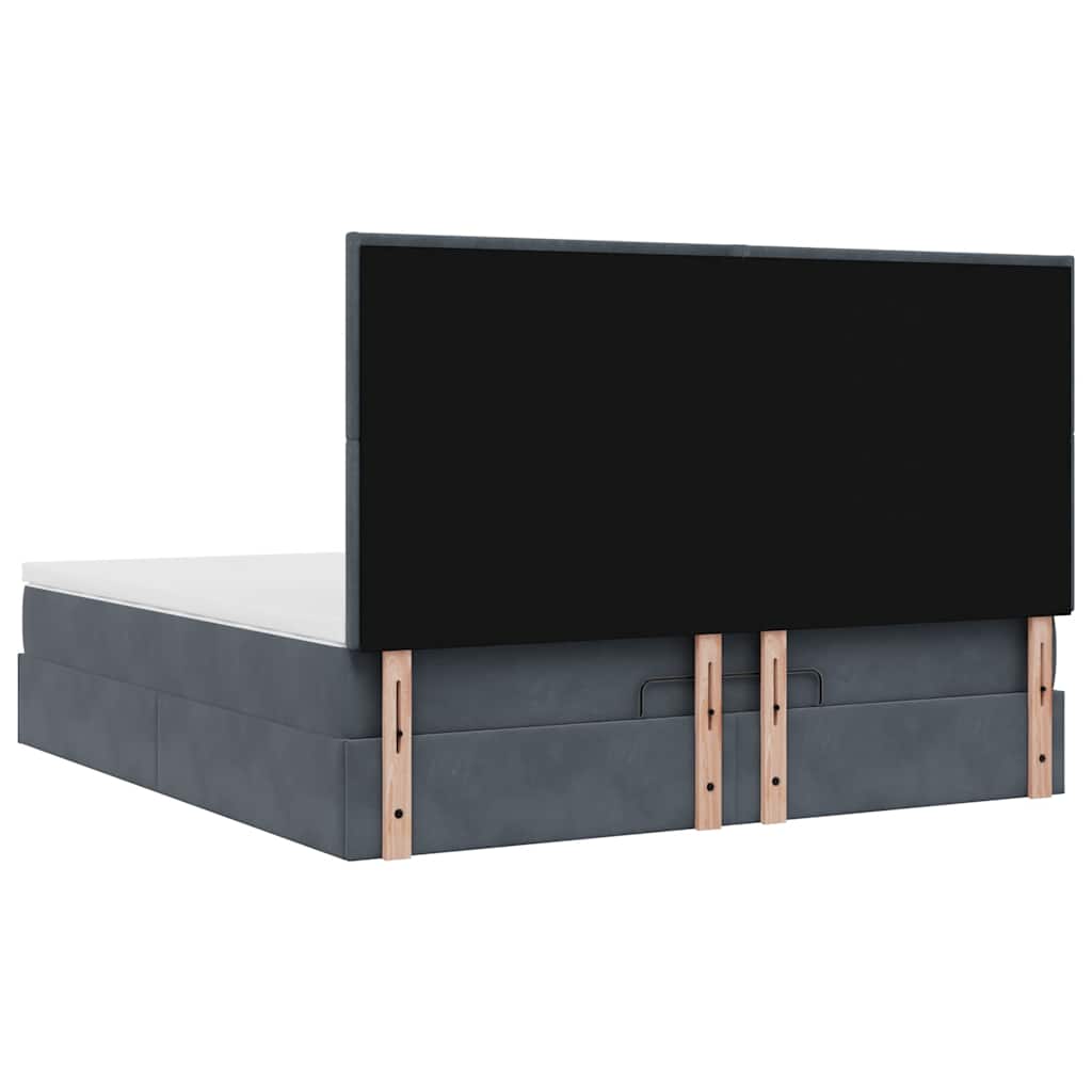 Ottoman bed met matrassen 200x200cm fluweel donkergrijs is nu te koop bij PeponiXL, paradijselijk wonen!
