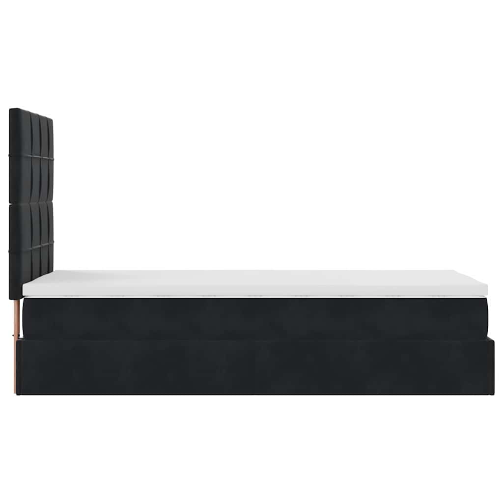 Ottoman bed met matrassen 80x200cm fluweel zwart is nu te koop bij PeponiXL, paradijselijk wonen!