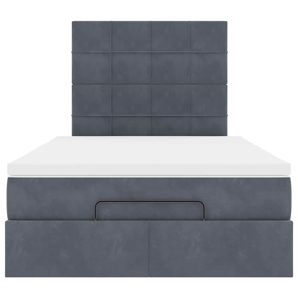 Ottoman bed met matrassen 120x190cm fluweel donkergrijs is nu te koop bij PeponiXL, paradijselijk wonen!