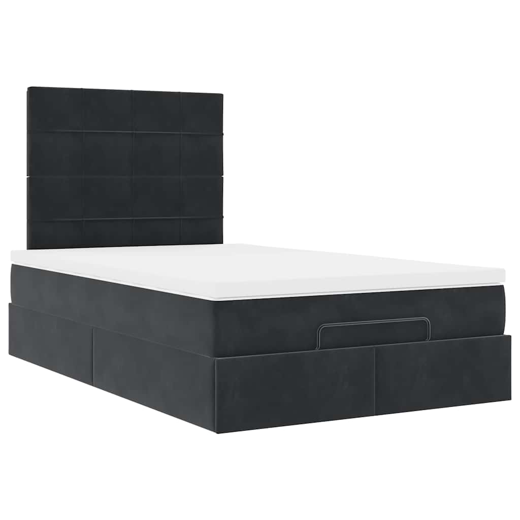 Ottoman bed met matrassen 120x190cm fluweel zwart is nu te koop bij PeponiXL, paradijselijk wonen!