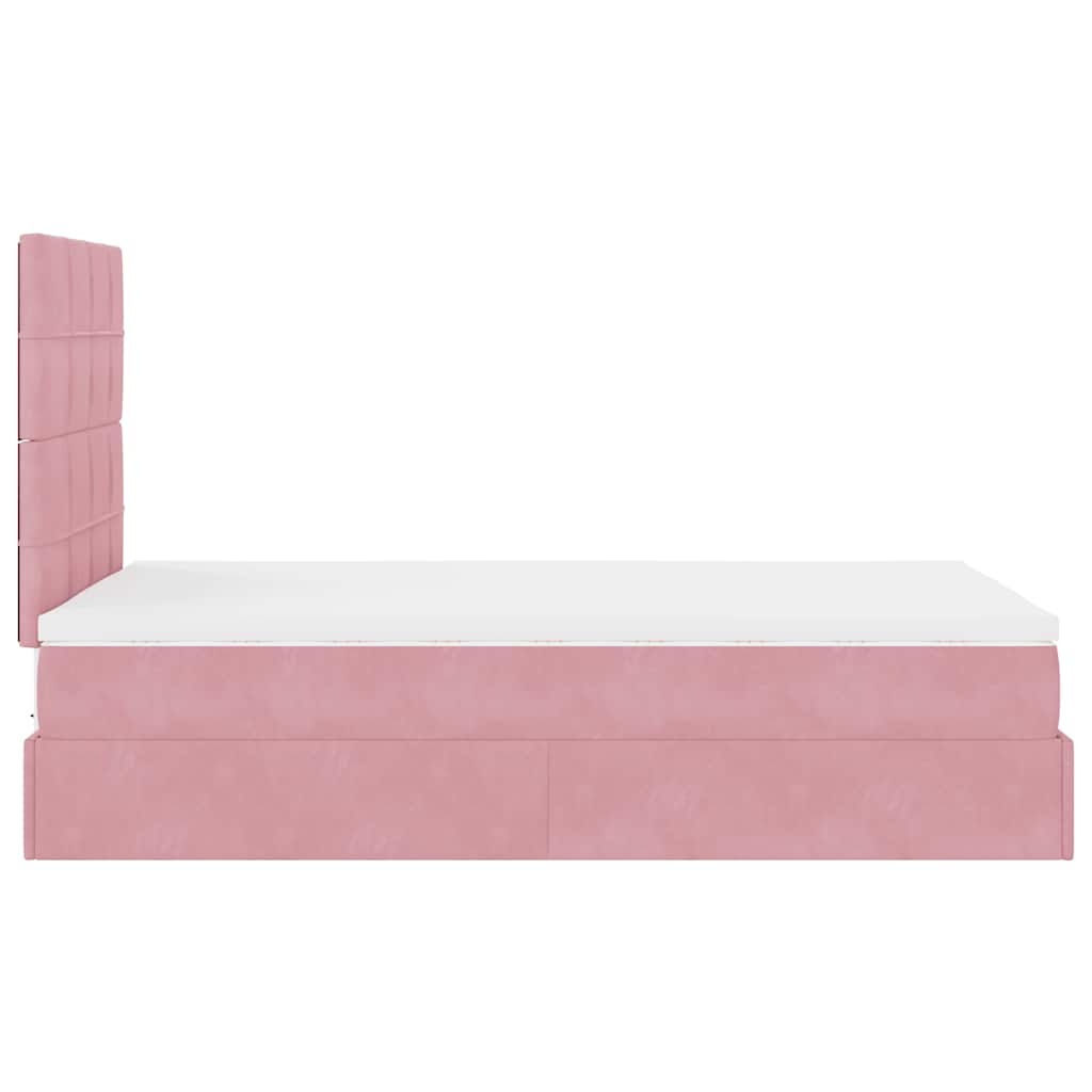 Ottoman bed met matrassen 120x190cm fluweel roze is nu te koop bij PeponiXL, paradijselijk wonen!