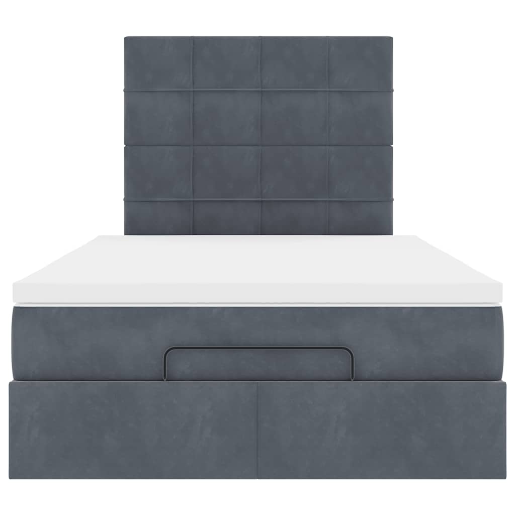 Ottoman bed met matrassen 120x200cm fluweel donkergrijs is nu te koop bij PeponiXL, paradijselijk wonen!