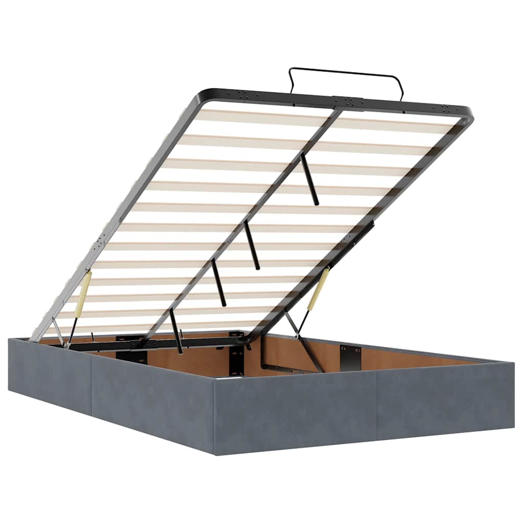 Ottoman bed met matrassen 120x200cm fluweel donkergrijs is nu te koop bij PeponiXL, paradijselijk wonen!