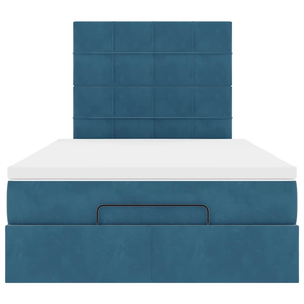 Ottoman bed met matrassen 120x200cm fluweel donkerblauw is nu te koop bij PeponiXL, paradijselijk wonen!