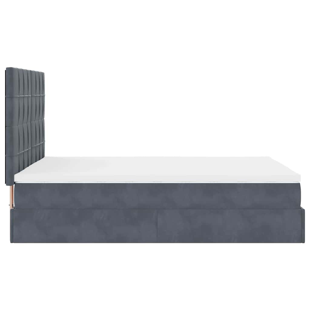 Ottoman bed met matrassen 140x190cm fluweel donkergrijs is nu te koop bij PeponiXL, paradijselijk wonen!
