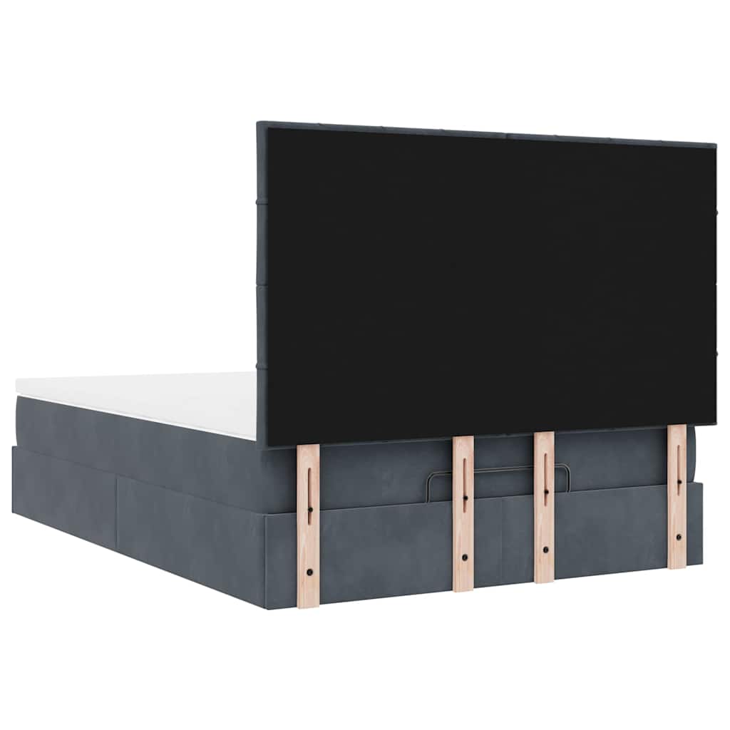 Ottoman bed met matrassen 140x190cm fluweel donkergrijs is nu te koop bij PeponiXL, paradijselijk wonen!