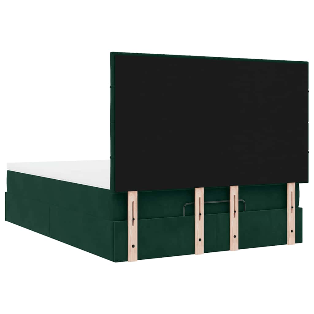 Ottoman bed met matrassen 140x190cm fluweel donkergroen is nu te koop bij PeponiXL, paradijselijk wonen!
