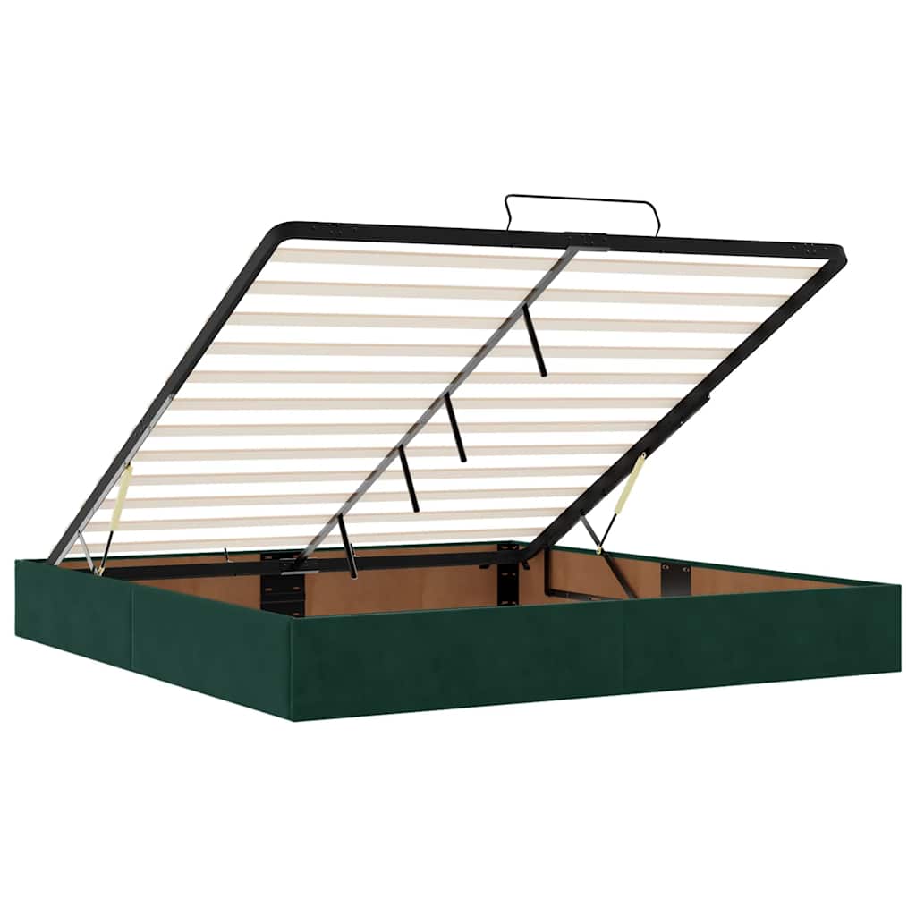Ottoman bed met matrassen 160x200cm fluweel donkergroen