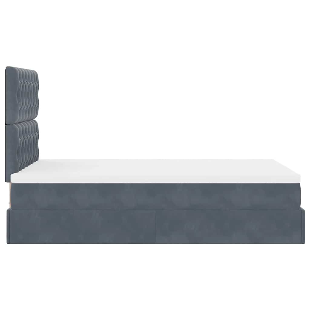 Ottoman bed met matrassen 120x190cm fluweel donkergrijs is nu te koop bij PeponiXL, paradijselijk wonen!