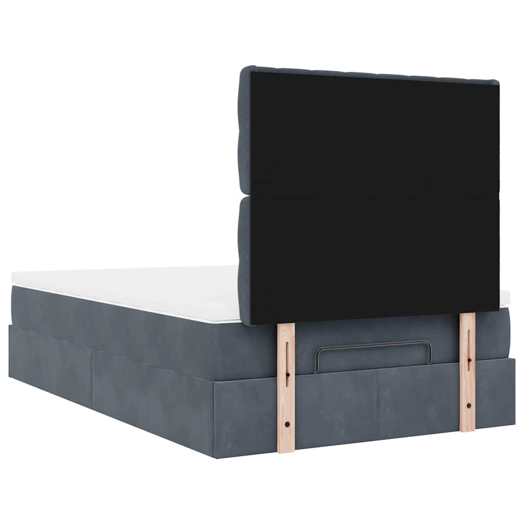 Ottoman bed met matrassen 120x190cm fluweel donkergrijs is nu te koop bij PeponiXL, paradijselijk wonen!