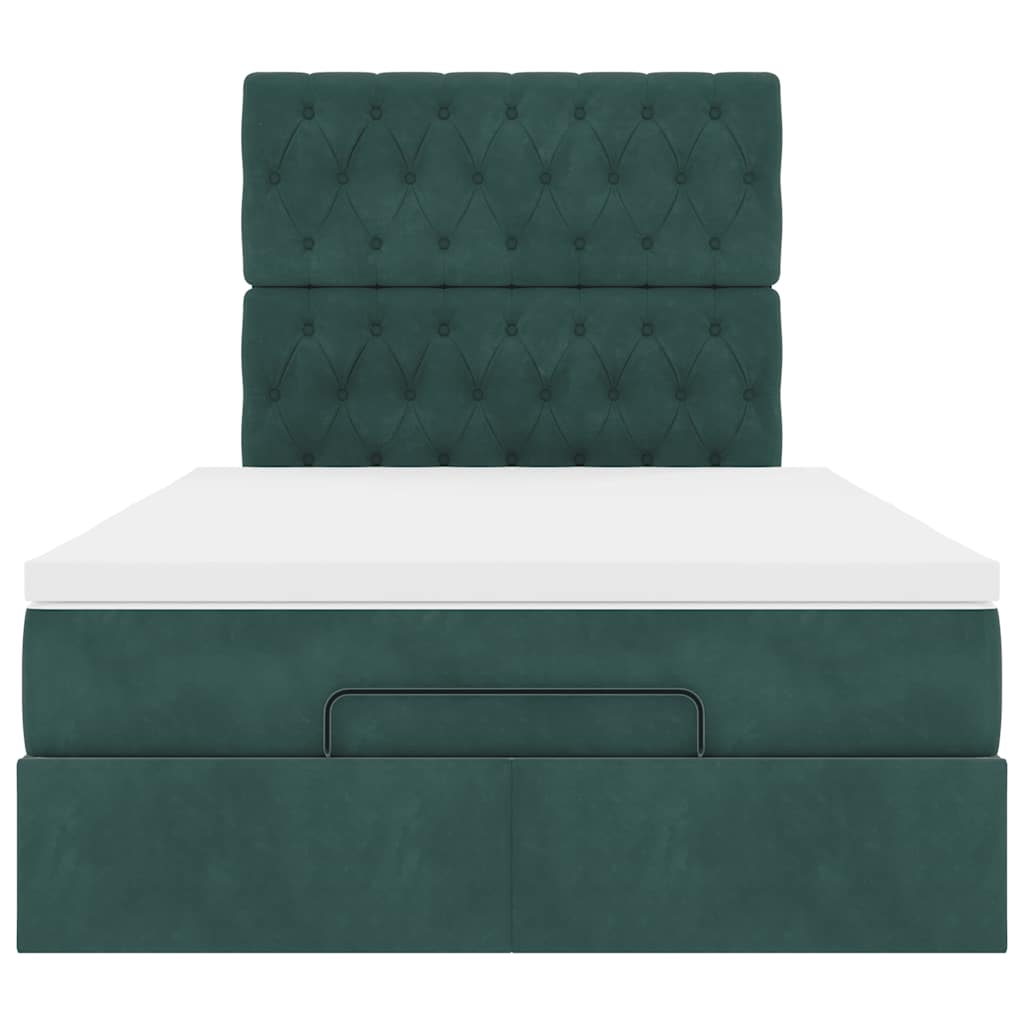 Ottoman bed met matrassen 120x190cm fluweel donkergroen is nu te koop bij PeponiXL, paradijselijk wonen!