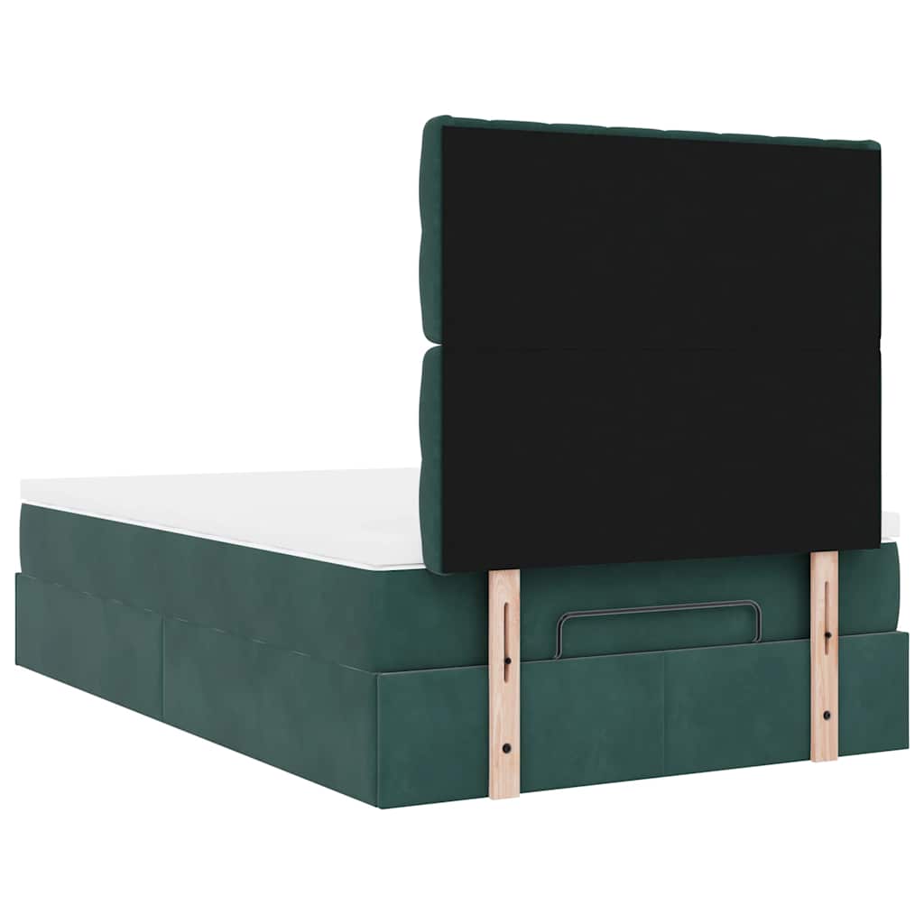 Ottoman bed met matrassen 120x190cm fluweel donkergroen is nu te koop bij PeponiXL, paradijselijk wonen!