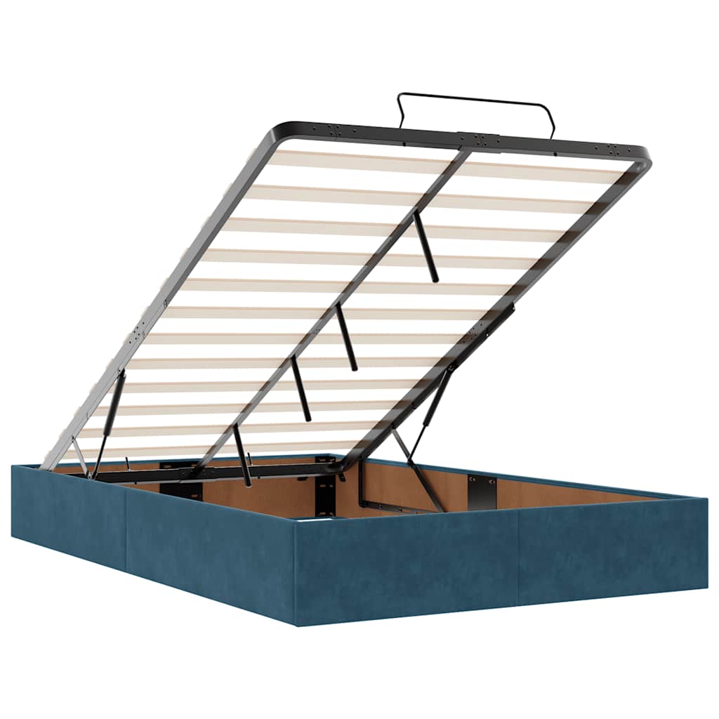 Ottoman bed met matrassen 120x190cm fluweel donkerblauw