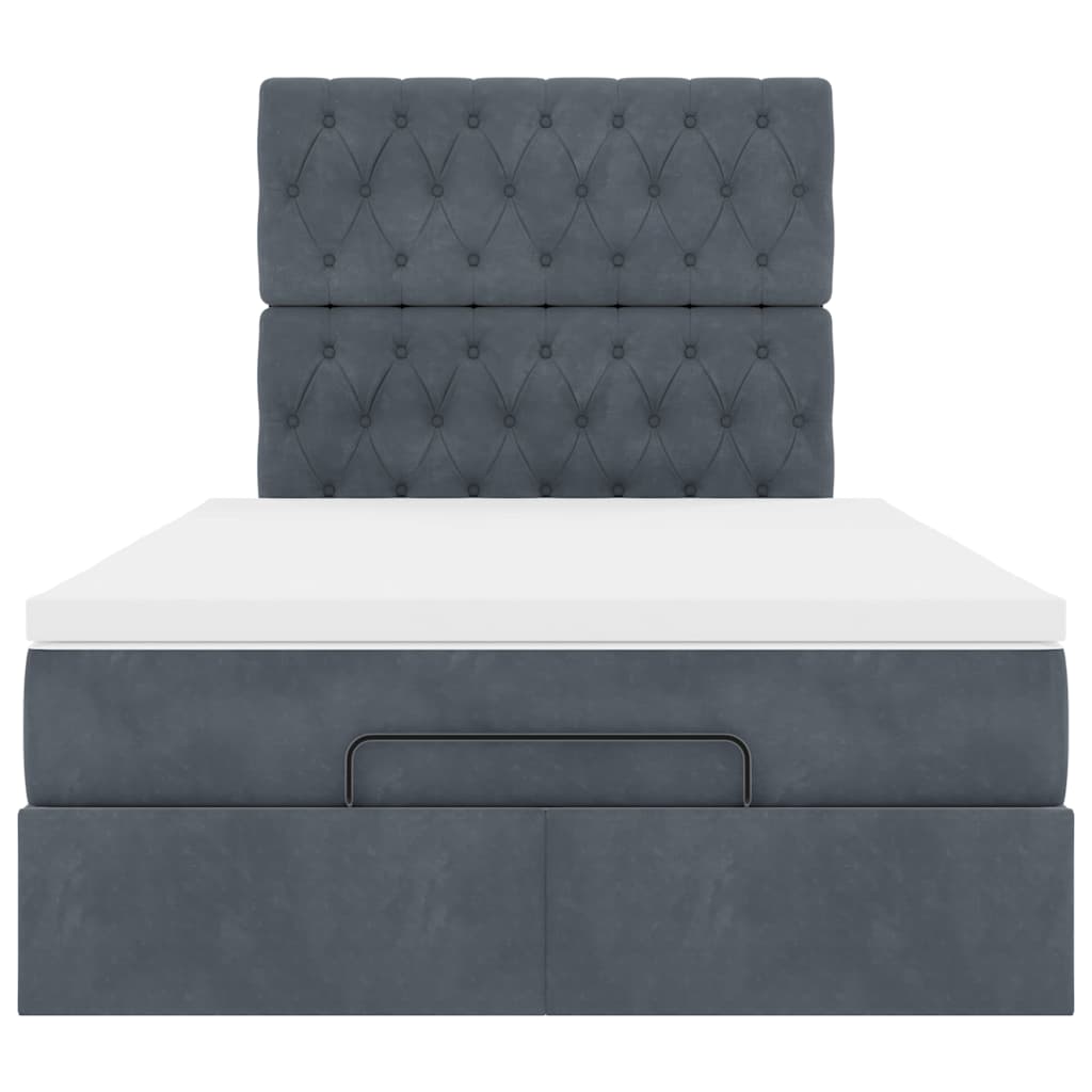 Ottoman bed met matrassen 120x200cm fluweel donkergrijs is nu te koop bij PeponiXL, paradijselijk wonen!