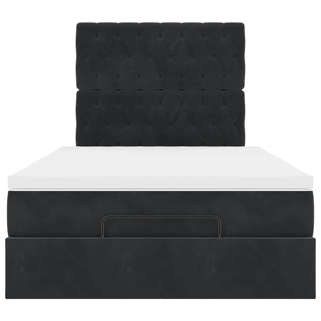 Ottoman bed met matrassen 120x200cm fluweel zwart is nu te koop bij PeponiXL, paradijselijk wonen!