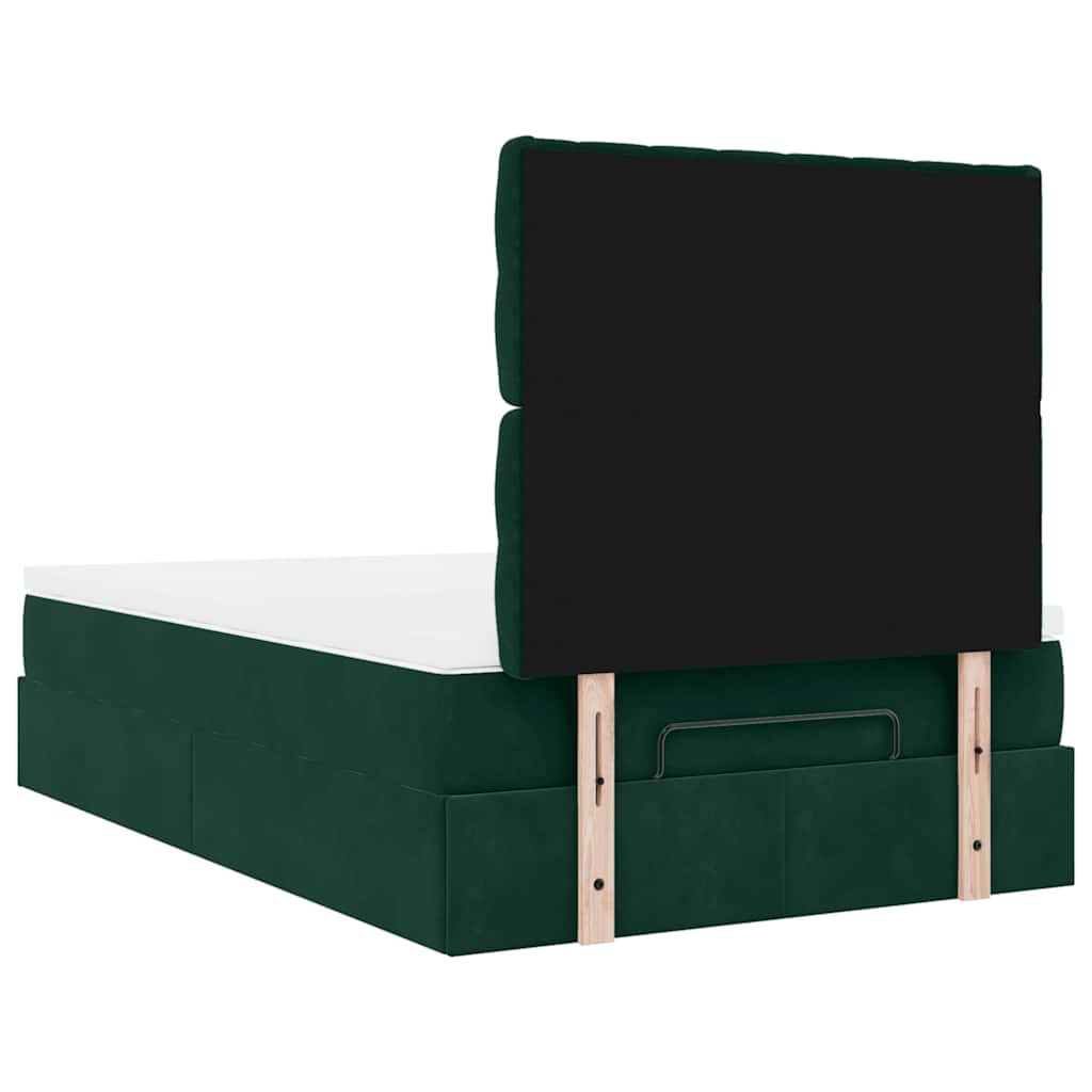 Ottoman bed met matrassen 120x200cm fluweel donkergroen is nu te koop bij PeponiXL, paradijselijk wonen!