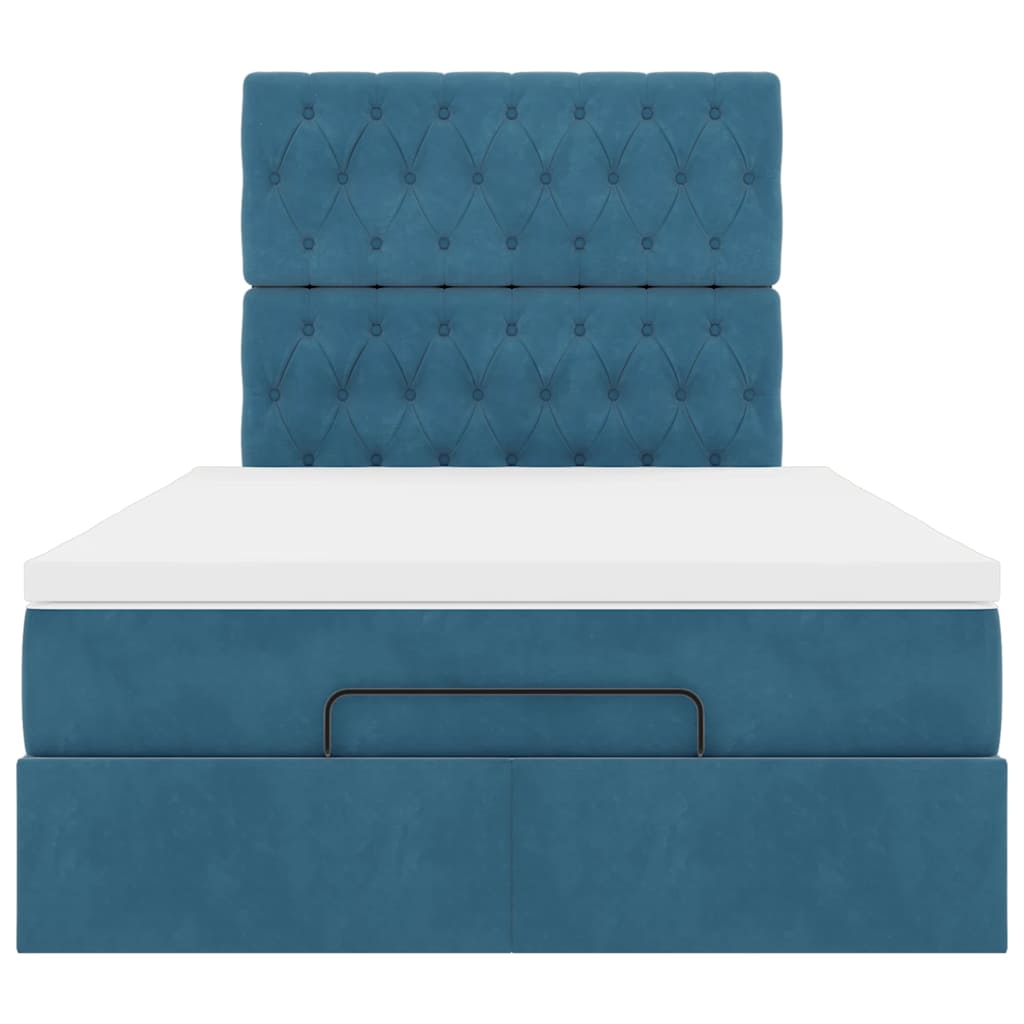 Ottoman bed met matrassen 120x200cm fluweel donkerblauw is nu te koop bij PeponiXL, paradijselijk wonen!