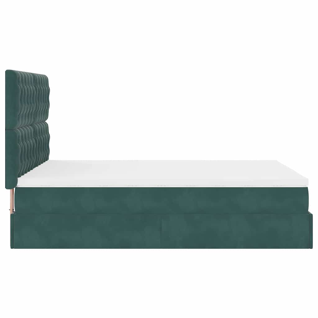 Ottoman bed met matrassen 140x190cm fluweel donkergroen is nu te koop bij PeponiXL, paradijselijk wonen!