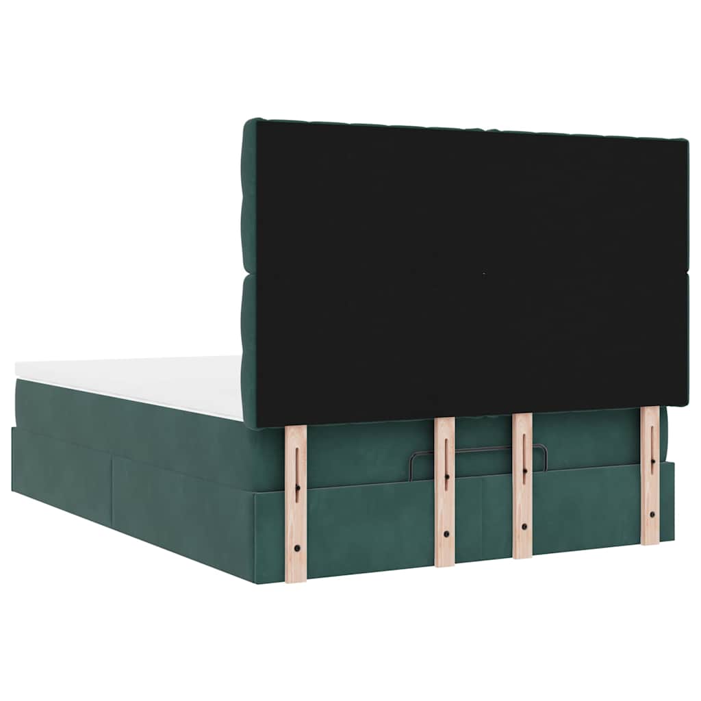 Ottoman bed met matrassen 140x190cm fluweel donkergroen is nu te koop bij PeponiXL, paradijselijk wonen!