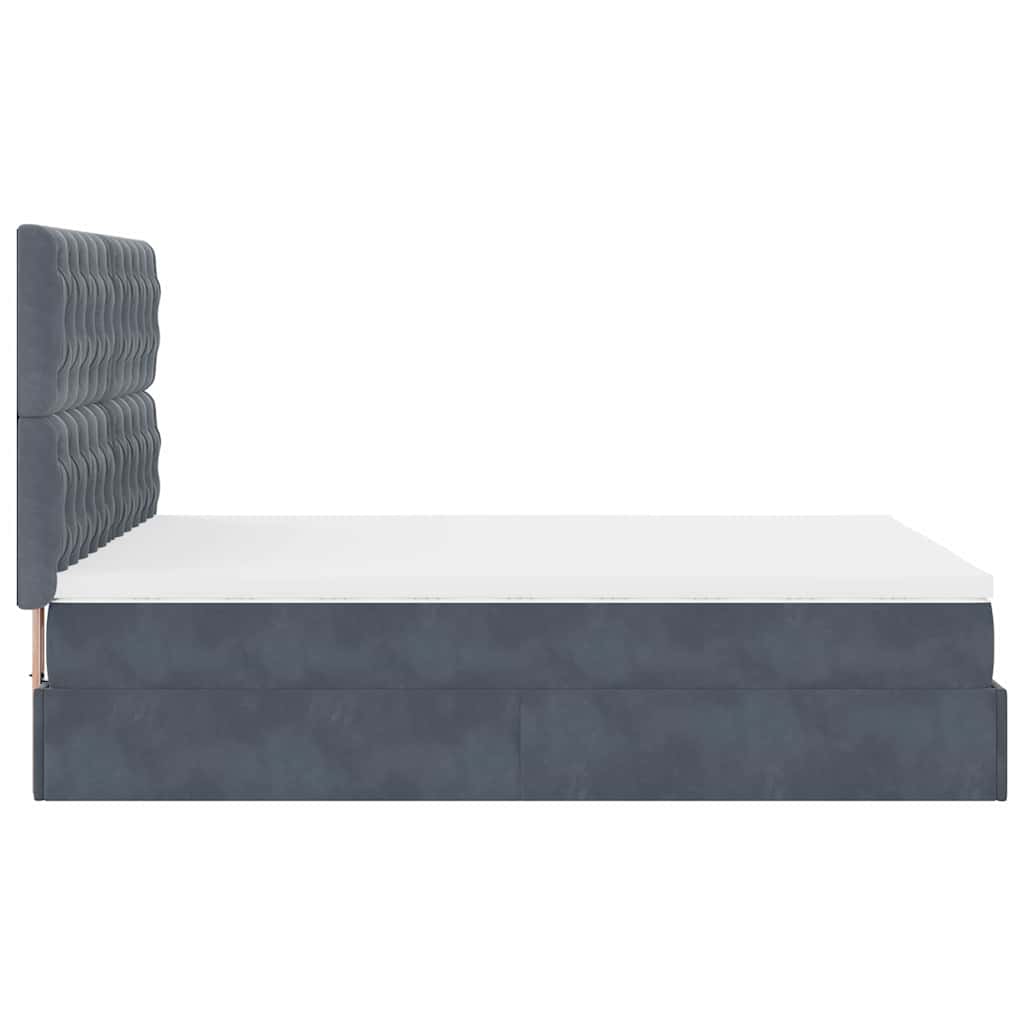 Ottoman bed met matrassen 140x200cm fluweel donkergrijs is nu te koop bij PeponiXL, paradijselijk wonen!