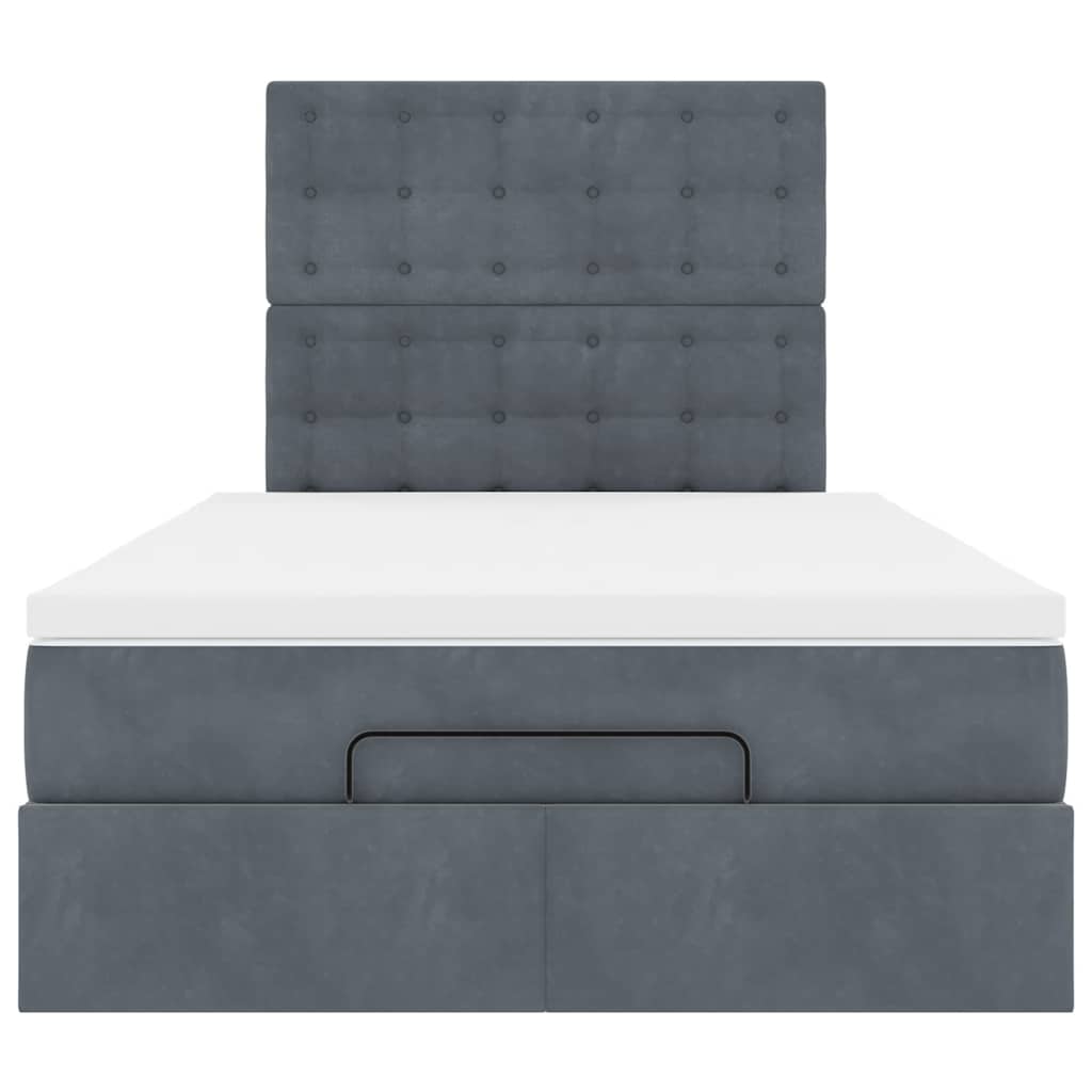 Ottoman bed met matrassen 120x190cm fluweel donkergrijs is nu te koop bij PeponiXL, paradijselijk wonen!