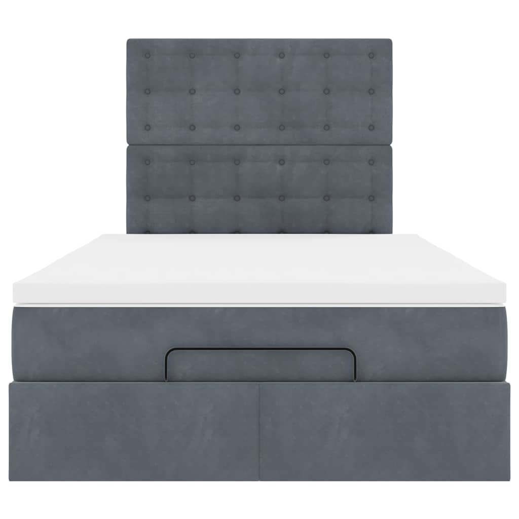 Ottoman bed met matrassen 120x200cm fluweel donkergrijs is nu te koop bij PeponiXL, paradijselijk wonen!