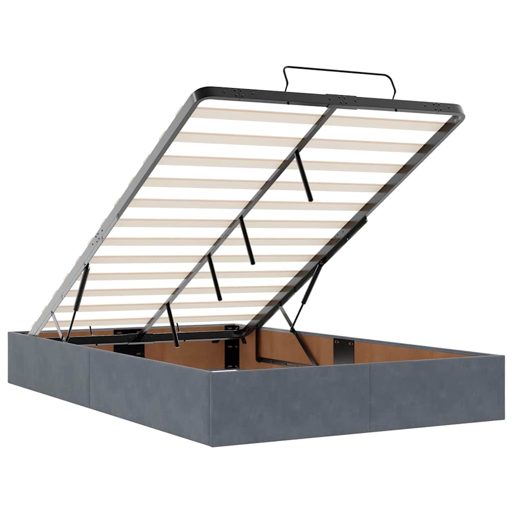 Ottoman bed met matrassen 120x200cm fluweel donkergrijs is nu te koop bij PeponiXL, paradijselijk wonen!