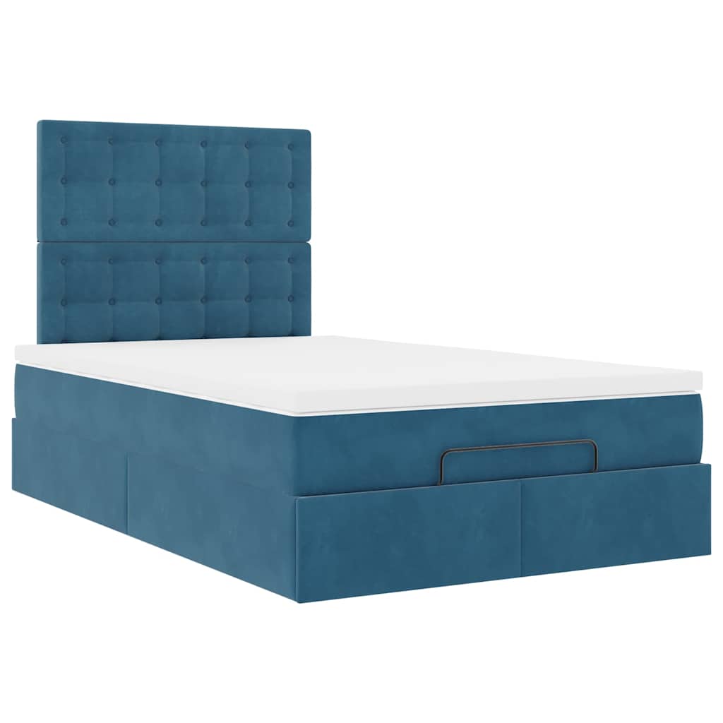 Ottoman bed met matrassen 120x200cm fluweel donkerblauw is nu te koop bij PeponiXL, paradijselijk wonen!