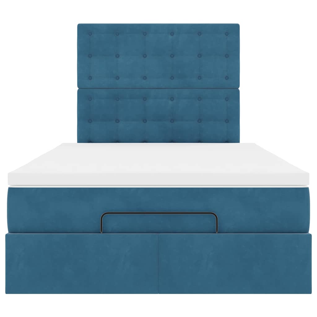 Ottoman bed met matrassen 120x200cm fluweel donkerblauw is nu te koop bij PeponiXL, paradijselijk wonen!