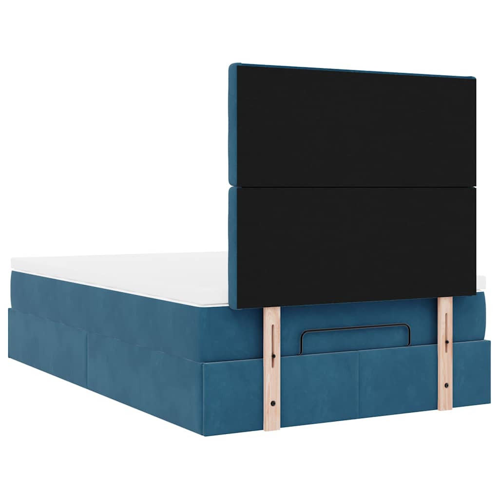 Ottoman bed met matrassen 120x200cm fluweel donkerblauw is nu te koop bij PeponiXL, paradijselijk wonen!
