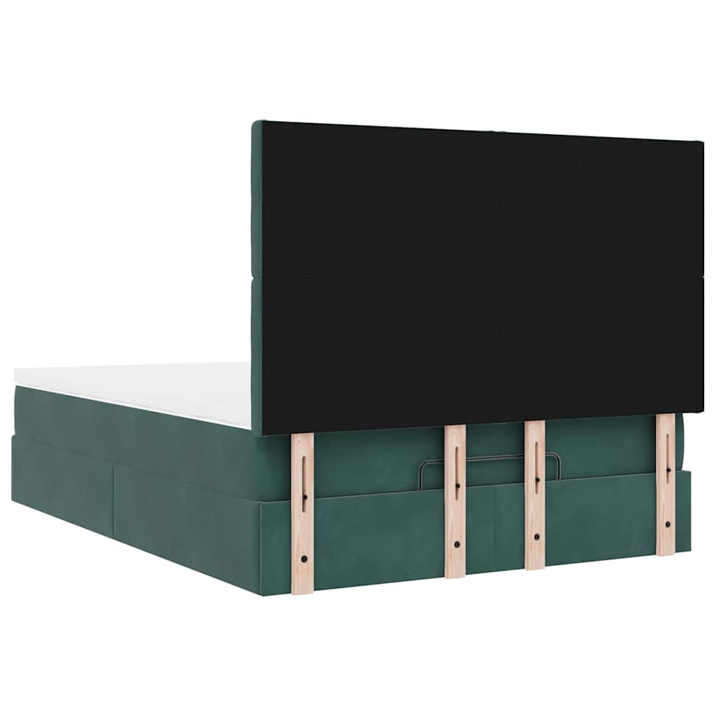 Ottoman bed met matrassen 140x190cm fluweel donkergroen is nu te koop bij PeponiXL, paradijselijk wonen!