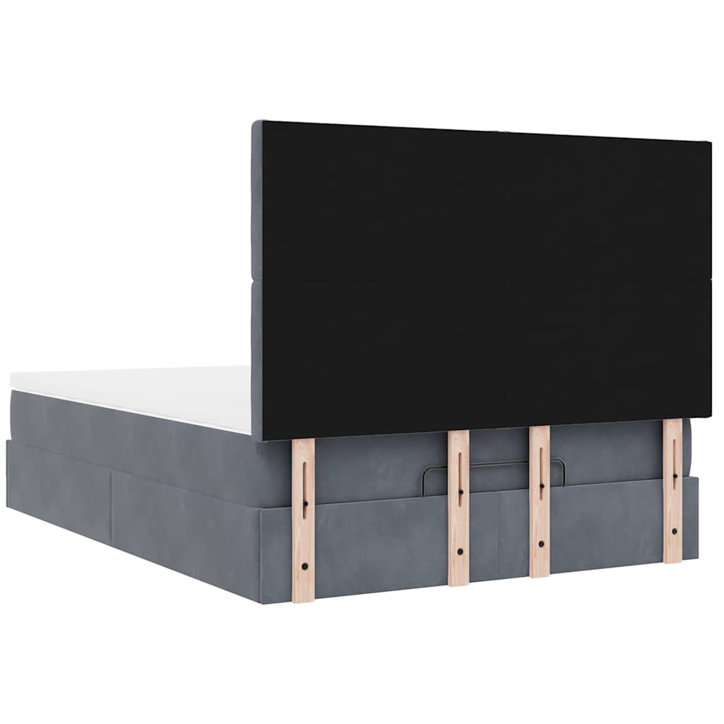 Ottoman bed met matrassen 140x200cm fluweel donkergrijs is nu te koop bij PeponiXL, paradijselijk wonen!