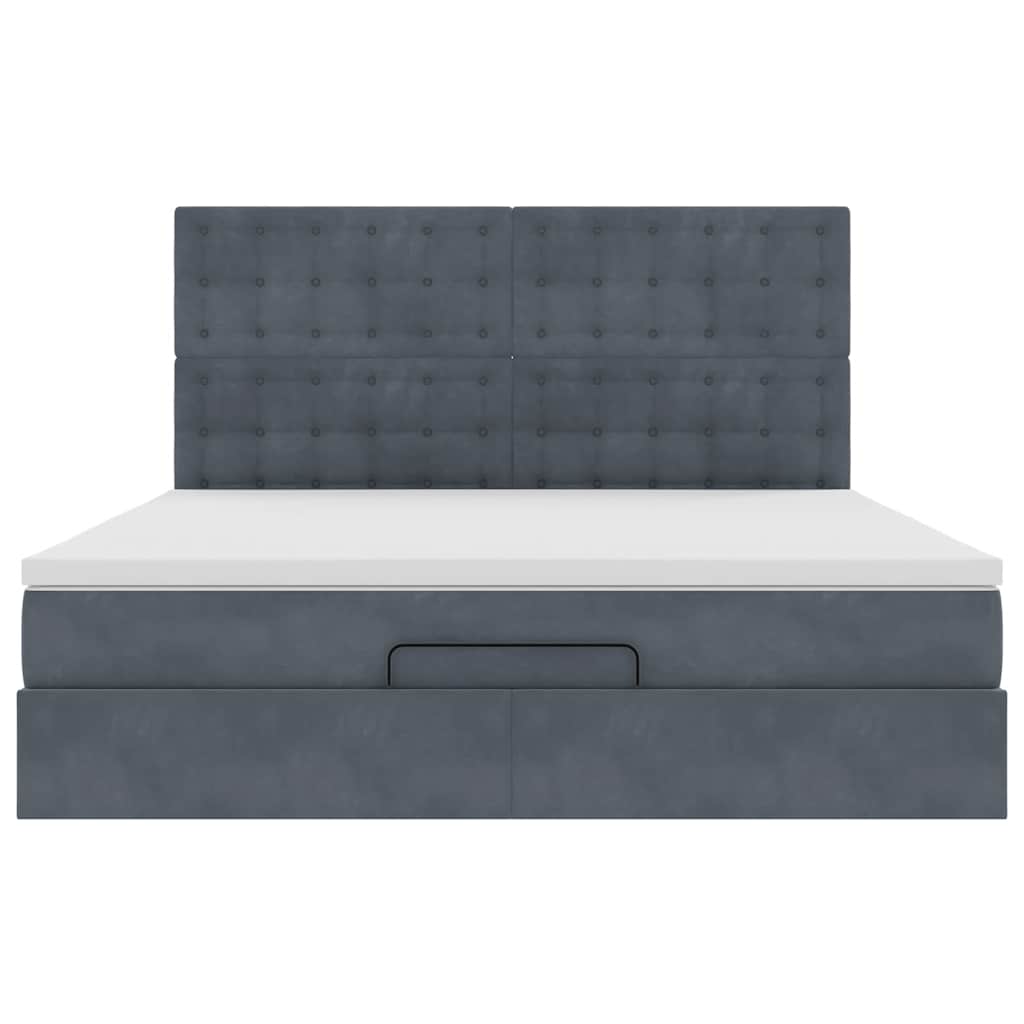 Ottoman bed met matrassen 180x200cm fluweel donkergrijs is nu te koop bij PeponiXL, paradijselijk wonen!