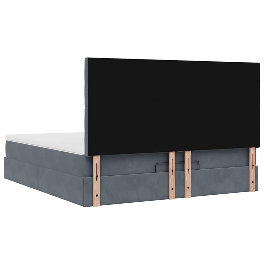 Ottoman bed met matrassen 180x200cm fluweel donkergrijs is nu te koop bij PeponiXL, paradijselijk wonen!