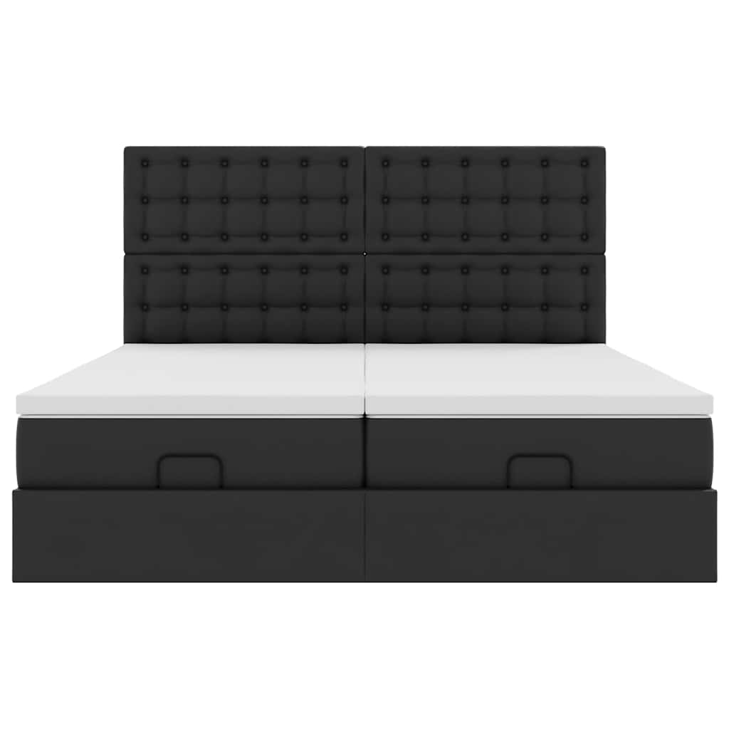Ottoman bed met matrassen 180x200cm kunstleer zwart is nu te koop bij PeponiXL, paradijselijk wonen!