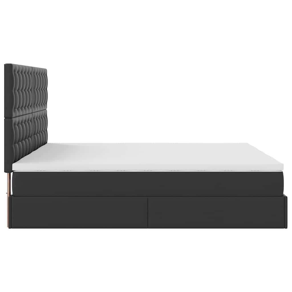 Ottoman bed met matrassen 180x200cm kunstleer zwart is nu te koop bij PeponiXL, paradijselijk wonen!