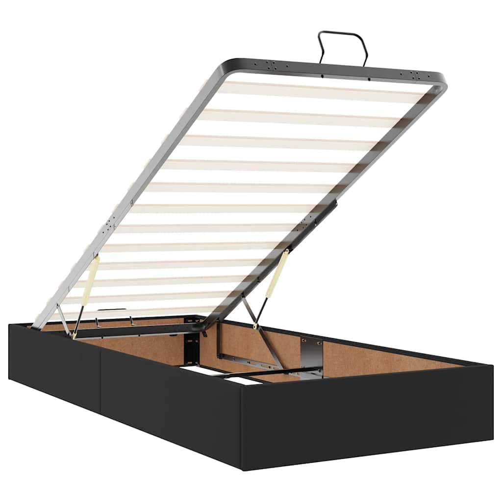 Ottoman bed met matrassen 180x200cm kunstleer zwart is nu te koop bij PeponiXL, paradijselijk wonen!