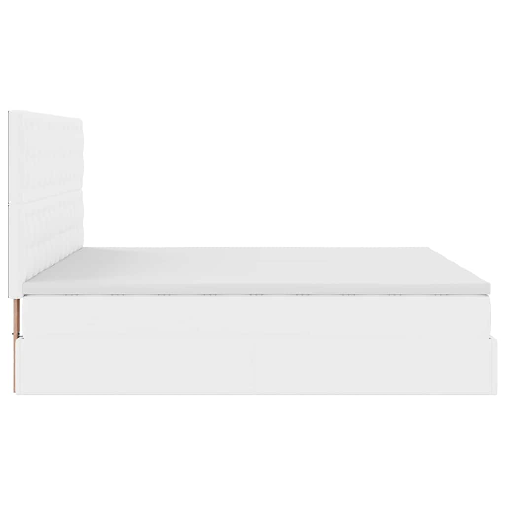 Ottoman bed met matrassen 180x200cm kunstleer zuiver wit is nu te koop bij PeponiXL, paradijselijk wonen!