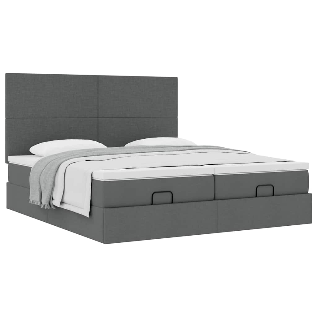Ottoman bed met matrassen 160x200cm stof donkergrijs is nu te koop bij PeponiXL, paradijselijk wonen!