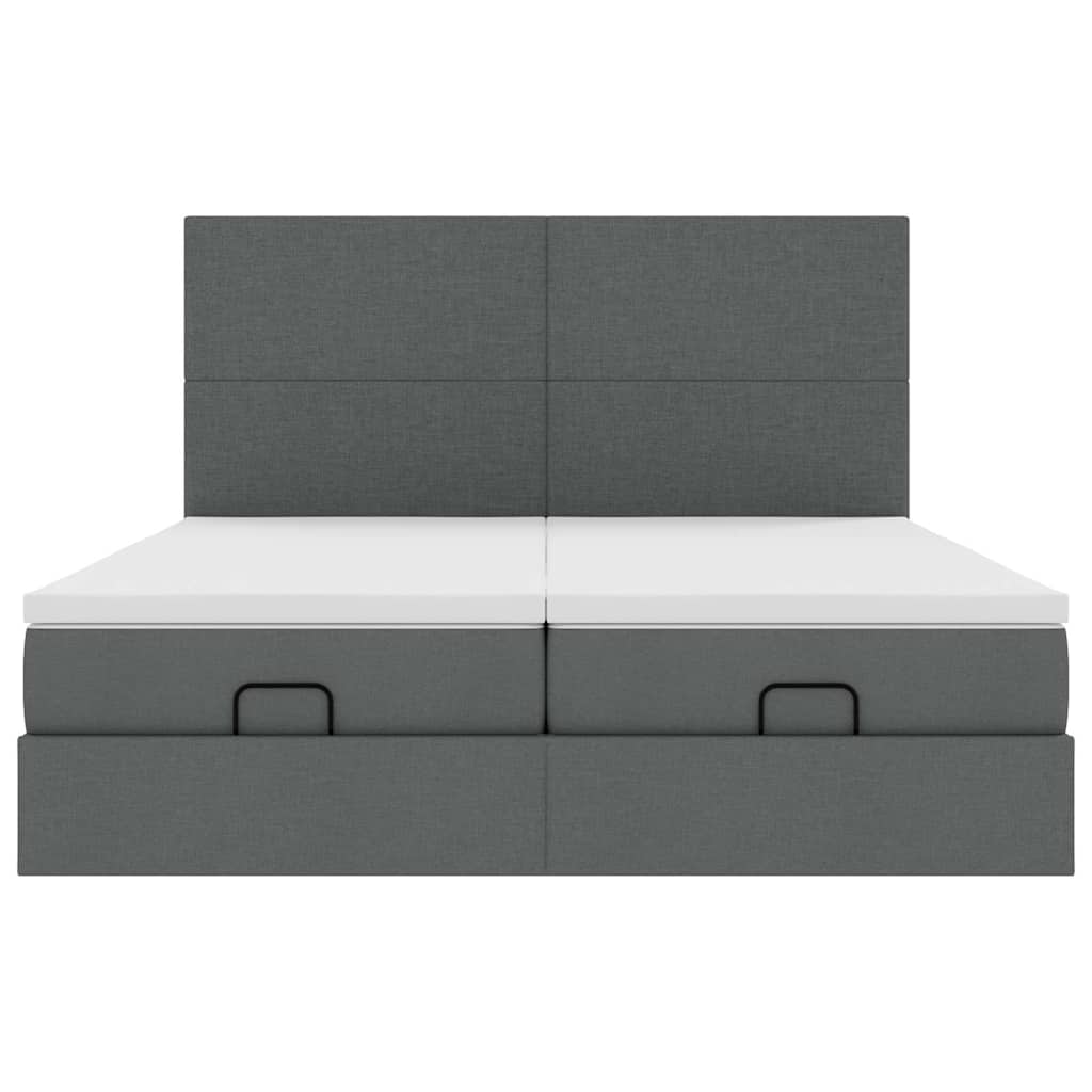 Ottoman bed met matrassen 160x200cm stof donkergrijs is nu te koop bij PeponiXL, paradijselijk wonen!