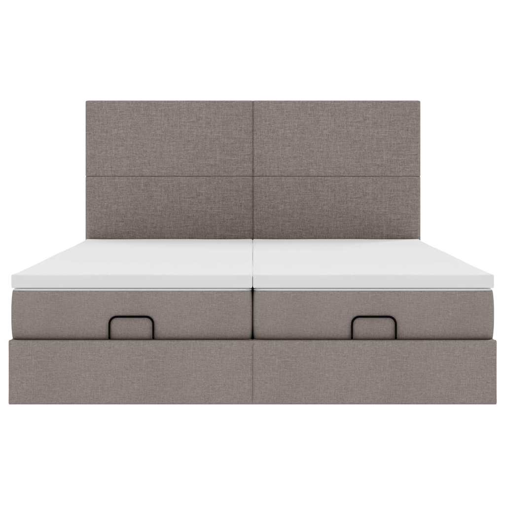 Ottoman bed met matrassen 180x200cm stof taupe is nu te koop bij PeponiXL, paradijselijk wonen!