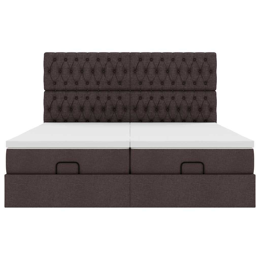 Ottoman bed met matrassen 160x200cm stof donkerbruin is nu te koop bij PeponiXL, paradijselijk wonen!